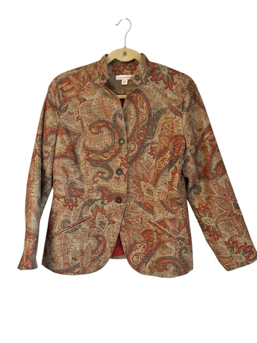 Coldwater Creek Paisley Tapestry Jacket size 12P